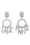 Eye Candy La Love Paris Cz Crystal Drop Earrings In Silver