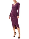 ADRIANNA PAPELL WOMENS SURPLICE TEA WRAP DRESS