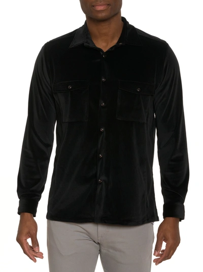 Robert Graham Patorno Tailored Long Sleeve Snap Front Shirt In Black