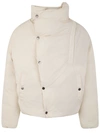 Jacquemus Le Chouchou Buttoned High Neck Down Jacket In Off White