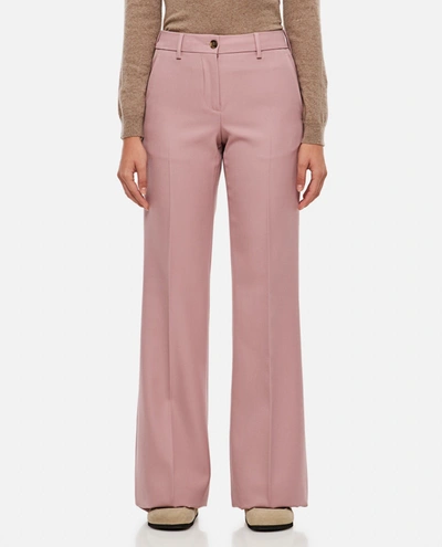Golden Goose Flared Wool Pants In Pink