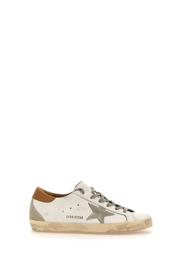 Golden Goose Super Star Classic Leather Sneakers In White-brown