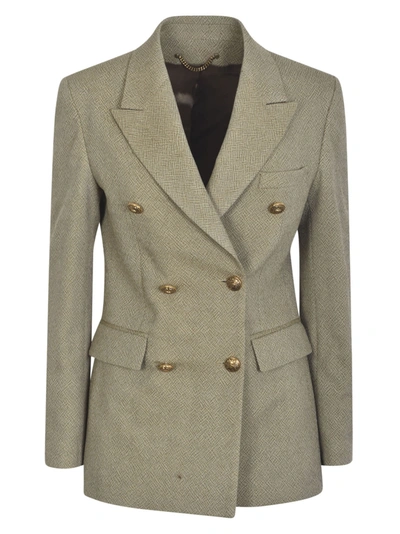 Golden Goose Double-breasted Blazer In Wool In Light Beech