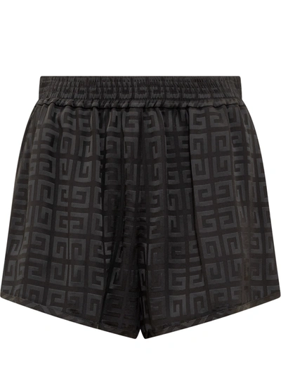 Givenchy 4g Zip-detail Jacquard Shorts In Black