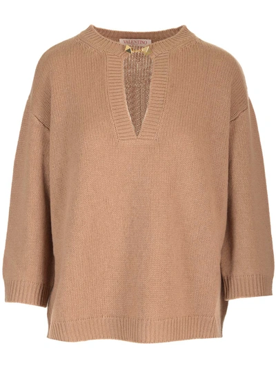 Valentino Jumper With Stud Detail In Beige