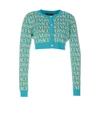 VERSACE VERSACE KNITTED ALLOVER CROPPED CARDIGAN