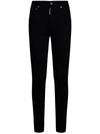 Dsquared2 Honey High-waisted Twiggy Denims In Nero