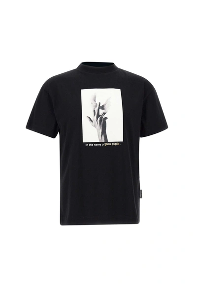 Palm Angels Wings Classic Tee Cotton T-shirt In Black White