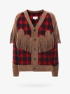 Maison Margiela X Pendleton Fringe-trim Wool Cardigan In Red