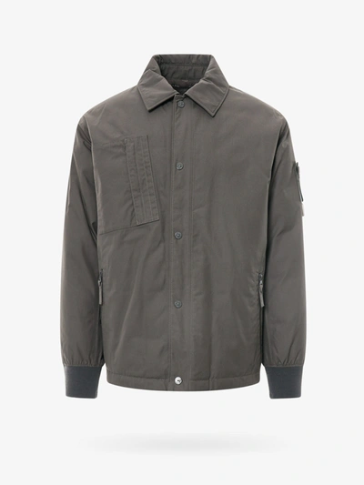 Stone Island Ghost Compass-patch Jacket In Grey