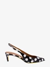 Marni Black Polka Dot Slingback In Black