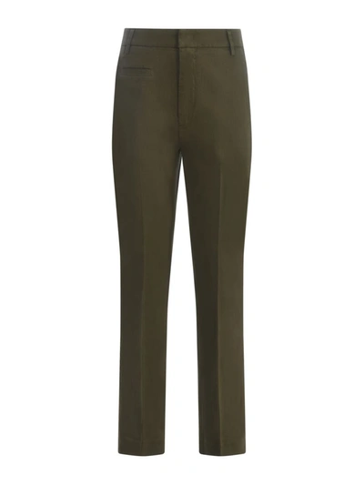 Dondup Trousers Ariel 27 Inches In Stretch Cotton In Verde Militare