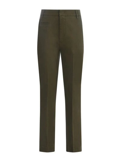Dondup Trousers Ariel 27 Inches In Stretch Cotton In Green