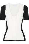 NARCISO RODRIGUEZ Two-tone stretch-knit top