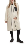 Nom Maternity Teddi Zip Coat In Cream