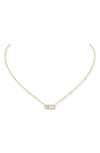 Messika Move Uno Pave Diamond Pendant Necklace In Yellow Gold