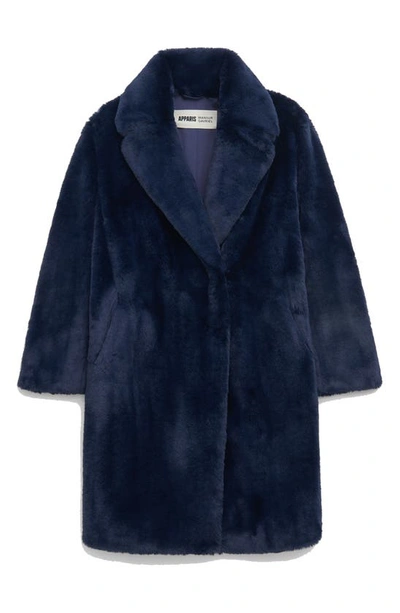 Apparis Faux-fur Easy Coat In Blackberry