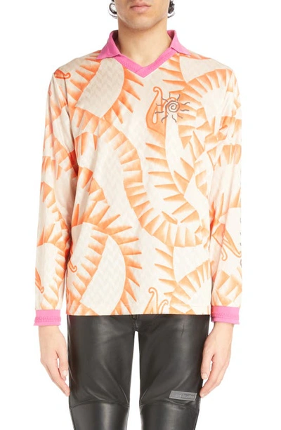 Acne Studios Printed Long Sleeve T-shirt In Orange