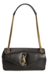 Saint Laurent Calypso Lambskin Leather Shoulder Bag In Black