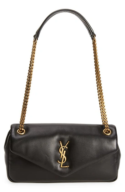 Saint Laurent Calypso Lambskin Leather Shoulder Bag In Black  