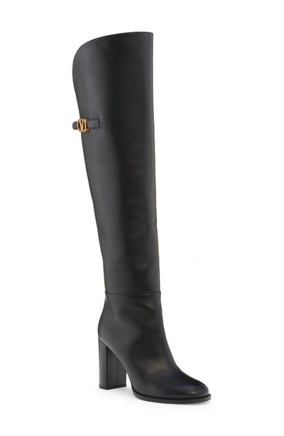 Valentino Garavani Vlogo Signature Over The Knee Boot In Black