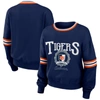 WEAR BY ERIN ANDREWS WEAR BY ERIN ANDREWS NAVY AUBURN TIGERS VINTAGE PULLOVER SWEATSHIRT