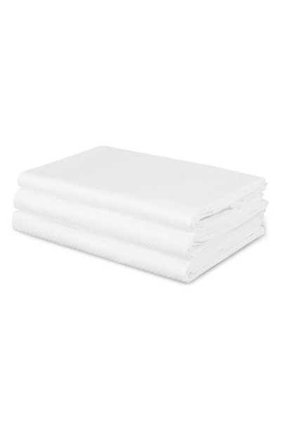 Frette Checkered Sateen Queen Fitted Sheet In White