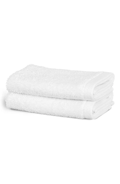 Frette Simple Border Washcloth In White