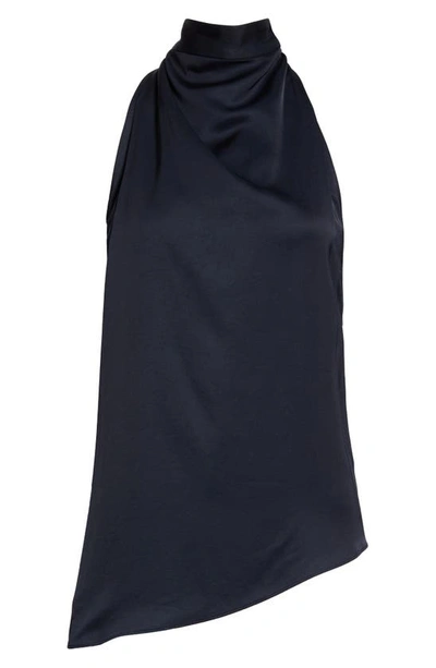 A.l.c Erin Draped Satin High-neck Top In Blue