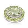 Ross-simons Prasiolite And Peridot Ring With White Topaz In Sterling Silver In Silver