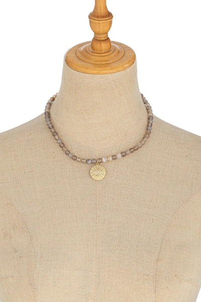 Eye Candy La Gia Eye & Heart Necklace In Gold