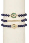 Eye Candy La The Luxe Collection Agate Cassidy Stretch Bracelet Set In Blue
