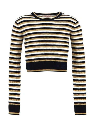 Valentino Wool And Lurex Jumper In Black