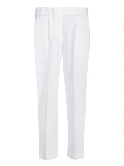 Brunello Cucinelli Cady Cropped Trousers In White