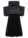 Comme Des Garçons Wide-sleeves Puffball Midi Dress In Black