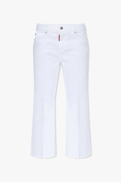Dsquared2 Super Flared Cropped Jeans White