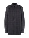 Balenciaga Shirt Collared Neck Sleeveless In Grey Khaki Overdyed