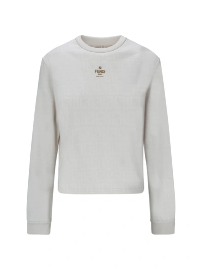 Fendi Sweatshirt In Penelope/panna