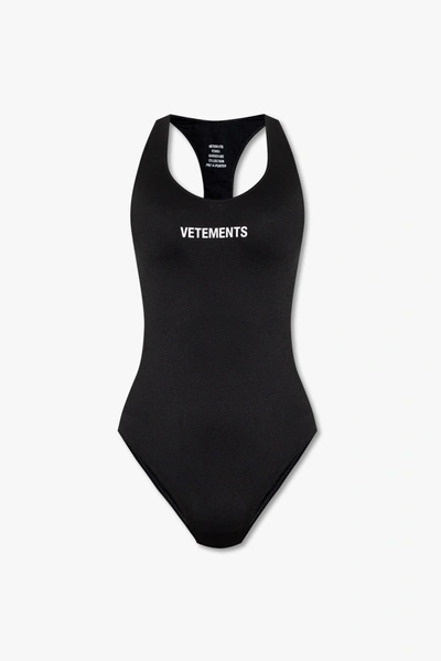 Vetements Black Cutout One-piece Swimsuit In New