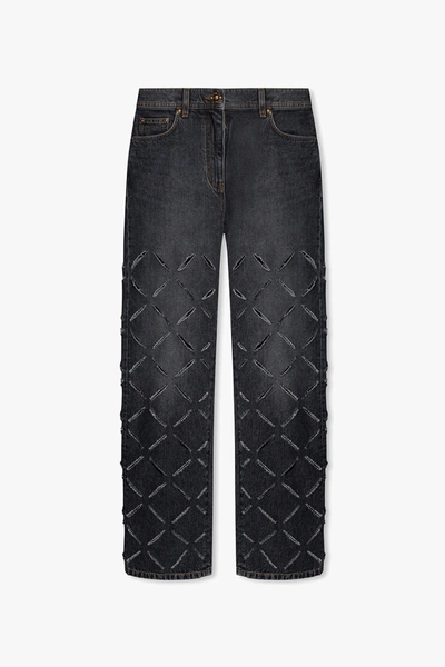 Versace Slashed Wide Leg Jeans In New