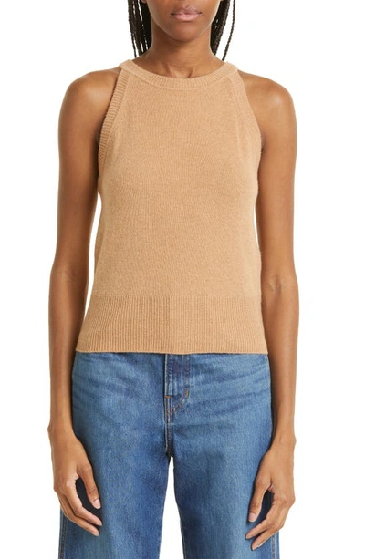 Veronica Beard Wide-knit Cashmere Knitted Top In Camel