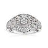 Ross-simons Diamond Vintage-inspired Milgrain Ring In Sterling Silver In White
