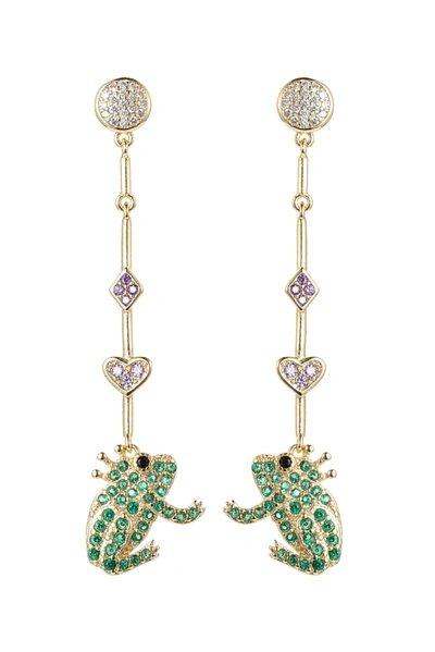 Eye Candy La Cz Kiss The Prince Dangle Earring In Gold