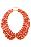 Eye Candy La Crystal Collar Statement Necklace In Red