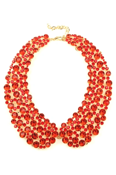 Eye Candy La Crystal Collar Statement Necklace In Red