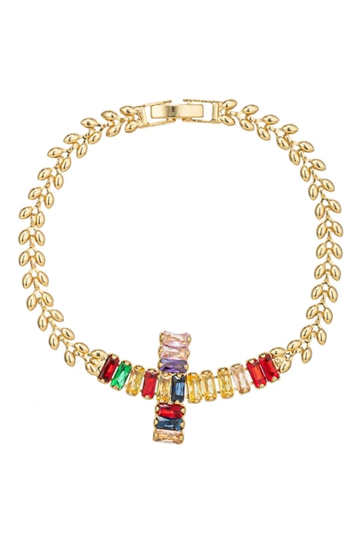 Eye Candy La The Luxe Collection Cz Gioia Rainbow Bracelet In Gold