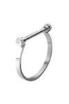 Eye Candy La Men's Titanium Screw Cuff Bracelet In Silver