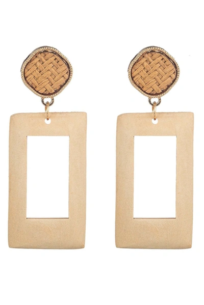 Eye Candy La Jaden Drop Earrings In Beige