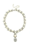 Eye Candy La Caspar Statement Necklace In White