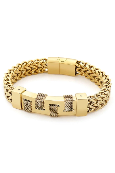 Eye Candy La Men's Theo Goldtone Titanium Double Row Chain Bracelet